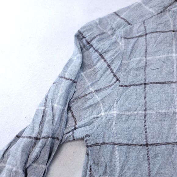 Croft & Barrow Windowpane Flannel Button Shirt Mens Size Large L Gray Brown - Picture 4 of 10